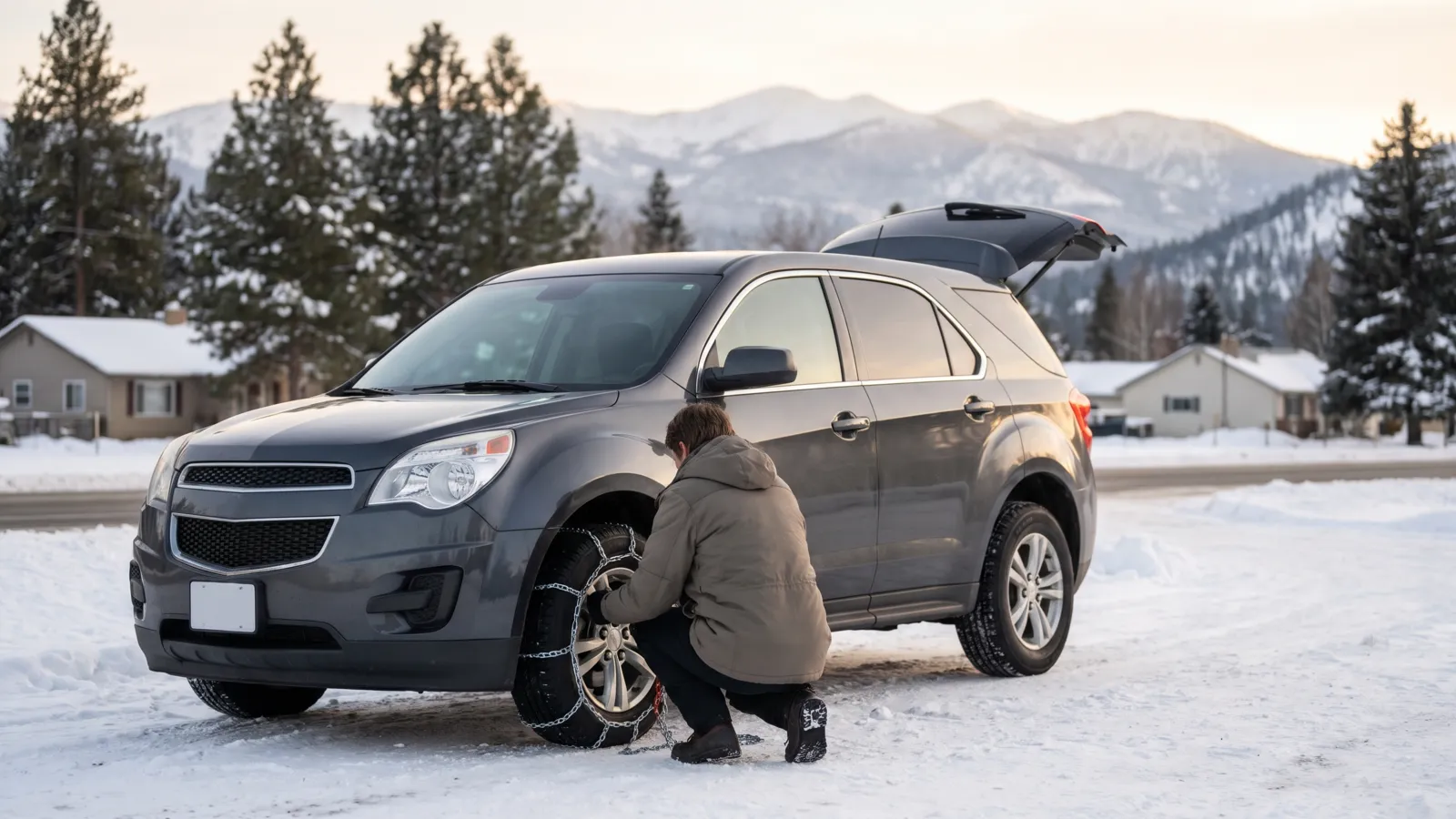Tire chains and snow socks compared for US households